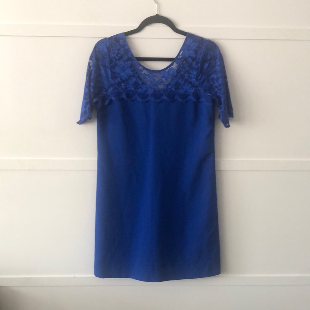 Belle by Badgley Mischka royal blue shift dress